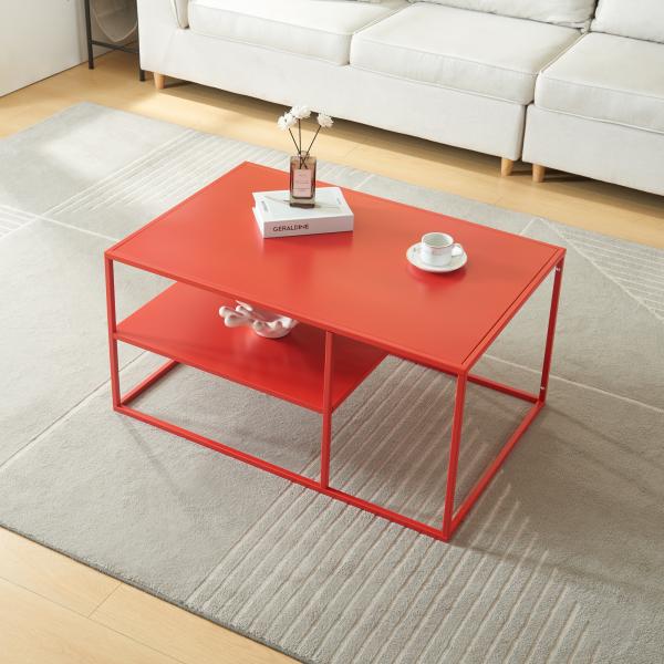 Couchtisch Solund 90x60x45 cm Rot [en. casa]