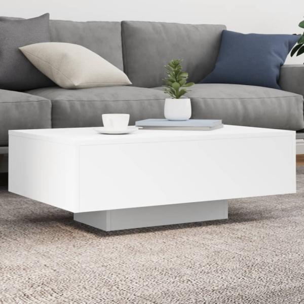 vidaXL Couchtisch mit LED-Leuchten Weiß 85x55x31 cm