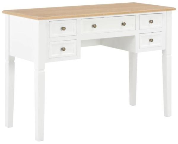 Schreibtisch mit Schubladen, Holz Weiß, 109,5 x 45 x 77,5 cm
