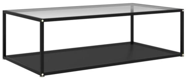 vidaXL Couchtisch Transparent und Schwarz 120x60x35 cm Hartglas