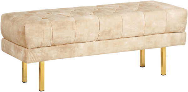 Bettbank Samtstoff beige gold 117 x 44 cm ROSEVILLE