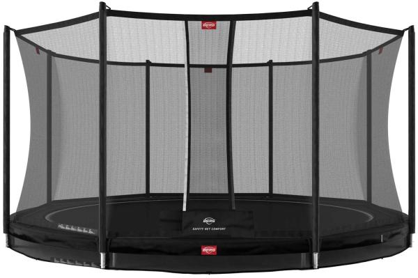 BERG Trampolin InGround rund 380 cm schwarz mit Sicherheitsnetz Comfort Favorit