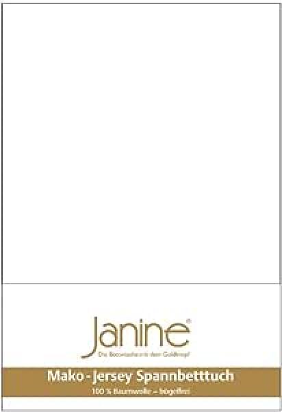 Janine Mako Jersey Spannbettlaken in 36 Farben 150x200 in weiß