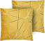 Dekokissen geometrisches Muster Samtstoff gelb 45 x 45 cm 2er Set PINUS Bild 1