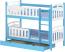 WNM Group Hochbett mit Rausfallschutz und Schublade Suzie - aus Massivholz - Hochbett Kinderbett für Mädchen und Jungen - Absturzsicherung Hochbett - Kinderhochbetten 160x80 cm - Blau Bild 1