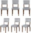 Merax Samt-Esszimmerstühle, 6er set, Stühle, moderne minimalistische Wohn- und Schlafzimmerstühle, Gummiholzbeine, grau Bild 1