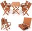 Deuba Sitzgruppe Sydney FSC-zertifiziertes Akazienholz 5-TLG Tisch klappbar Sitzgarnitur Holz Garten Möbel-Set Bild 3