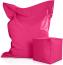 Green Bean© 2er Set XXL Sitzsack "Square+Cube" inkl. Pouf fertig befüllt mit EPS-Perlen - Riesensitzsack 140x180 Liege-Kissen Bean-Bag Chair Pink Bild 1