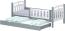 WNM Group Kinderbett Ausziehbar Suzie - aus Massivholz - Ausziehbett für Mädchen und Jungen - Hohe Qualität Bett mit Rausfallschutz für Kinder 200x90 / 190x90 cm - Grau Bild 1