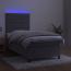 Boxspringbett mit Matratze & LED Samt Hellgrau 80 x 200 cm, Härtegrad: H2 [3136149] Bild 4