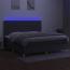 vidaXL Boxspringbett mit Matratze & LED Dunkelgrau 200x200 cm Stoff, Härtegrad: H2 [3135622] Bild 4
