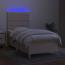 vidaXL Boxspringbett mit Matratze & LED Creme 90x200 cm Stoff, Härtegrad: H2 [3135490] Bild 3