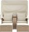 vidaXL Gartensofa 2-Sitzer mit Dach und Hockern Beige Poly Rattan Bild 9