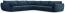 Micadoni 7-Sitzer Symmetrisches Ecksofa Kaelle | Bezug Royal Blue | Beinfarbe Black Plastic Bild 1