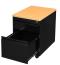 Profi Stahl Büro Rollcontainer Bürocontainer mit Hängeregistratur Maße: 62x46x59cm, RAL 9005 Schwarz/Buche-Dekor Abdeckplatte 505201 Bild 1