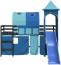 vidaXL Kinderhochbett mit Turm Blau 90x200 cm Massivholz Kiefer Bild 12