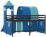 vidaXL Kinderhochbett mit Turm Blau 90x200 cm Massivholz Kiefer Bild 11