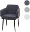 Esszimmerstuhl HWC-L13, Polsterstuhl Küchenstuhl Stuhl mit Armlehne, Stoff/Textil Metall ~ anthrazit Bild 9