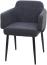Esszimmerstuhl HWC-L13, Polsterstuhl Küchenstuhl Stuhl mit Armlehne, Stoff/Textil Metall ~ anthrazit Bild 1