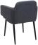 Esszimmerstuhl HWC-L13, Polsterstuhl Küchenstuhl Stuhl mit Armlehne, Stoff/Textil Metall ~ anthrazit Bild 7