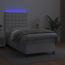 vidaXL Polsterbett mit Matratze & LED Weiß 90x200 cm Kunstleder Bild 4