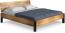 Möbel-Eins CURBY Bett Metallfuß, mit Kopfteil, Material Massivholz, rustikale Altholzoptik, Fichte vintage 160 x 200 cm Bild 1