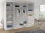 'Dotan VI' Schiebetürenschrank mit Spiegel, Holz weiß/Artisan Eiche, 200 x 215 x 58 cm Bild 2