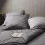 Schiesser Bettwäscheset Palma aus feinstem Baumwoll-Satin, Farbe:Anthrazit und Weiß, Größe:135 x 200 cm + 80 x 80 cm Bild 2