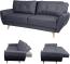 3er-Sofa HWC-J19, Couch Klappsofa Lounge-Sofa, Schlaffunktion 203cm ~ Stoff/Textil anthrazit Bild 3