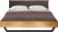 Möbel-Eins CURBY Kufenbett mit Polster-Kopfteil, Material Massivholz, rustikale Altholzoptik, Fichte, Kufen schwarz vintage 160 x 200 cm Stoff Braun ohne Steppung Bild 3