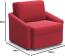 DOMO. collection Relax Sessel | Dauerschläfer Boxspring Sofa mit Schlaffunktion | Schlafsessel Gästebett Schlafsofa | 108 x 96 x 86 cm | rot Bild 10