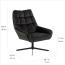 AC Design Furniture Pareesa Lounge Sessel mit Drehfunktion, Bezug in Graubraun und Schwarzen Stahlbeinen, Polstersessel im Modernen Stil, Wohnzimmermöbel, B: 73 x H: 88 x T: 82 cm Bild 3