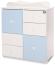 Lorelli Kommode Cupboard 83 x 71 x 96 cm, 4 Schubladen, 2 Türen mit Regalboden weiß blau Bild 4