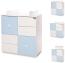 Lorelli Kommode Cupboard 83 x 71 x 96 cm, 4 Schubladen, 2 Türen mit Regalboden weiß blau Bild 2