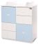 Lorelli Kommode Cupboard 83 x 71 x 96 cm, 4 Schubladen, 2 Türen mit Regalboden weiß blau Bild 3