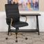 Flash Furniture Chefsessel mit hoher Rückenlehne, Leder, Chromfuß und Armlehnen Modern 26"W x 27"D x 43"H Black Leather/Gold Frame Bild 2