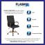 Flash Furniture Chefsessel mit hoher Rückenlehne, Leder, Chromfuß und Armlehnen Modern 26"W x 27"D x 43"H Black Leather/Gold Frame Bild 4