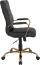Flash Furniture Chefsessel mit hoher Rückenlehne, Leder, Chromfuß und Armlehnen Modern 26"W x 27"D x 43"H Black Leather/Gold Frame Bild 8
