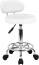 KKTONER Moderner Rollhocker aus PU-Leder mit niedriger Rückenlehne, höhenverstellbar, für Arbeitssalon, Zeichenstuhl, Drehstuhl, mit Fußstütze (weiß) Bild 1