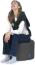 Bruni Pouf Sitzhocker M in Grau – runder Sitzpouf, Indoor und Outdoor als Fußhocker, Yoga-Sitzkissen, Meditationskissen geeignet Bild 5