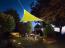 Solar Sonnensegel 107 LEDs Dreieck Limonengrün 3,6m, Terrassensegel für Balkon Bild 2