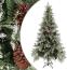 vidaXL Weihnachtsbaum mit Zapfen Grün und Weiß 225 cm PVC & PE Bild 1
