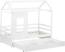 Merax Hausbett, mit Rausfallschutz,Für Erwachsene, 80x160cm Massivholzbett Kiefernholz, Weiß Bild 10
