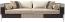 Casa Padrino Luxus Art Deco Samt Sofa Beige / Dunkelbraun / Silber 257 x 84 x H. 83 cm - Edles Wohnzimmer Sofa - Luxus Qualität - Art Deco Möbel Bild 1