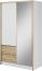 Domando Kleiderschrank Punta Ala 130 Modern Breite 134cm, Schwebetür, praktische Facheinteilung in Weiß Matt und Artisan Eiche Bild 2