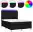 Boxspringbett mit Matratze & LED Schwarz 140x190 cm Stoff (Farbe: Schwarz) Bild 2