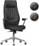 FineBuy Bürostuhl OXET1 Echt-Leder Schreibtischstuhl schwarz Bild 2