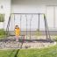 HOMCOM Kinder Gartenschaukel mit Wippe und Seilleiter schwarz, hellgrün Bild 2