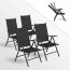 STEELSØN 'Lirael' Komfort-Gartenstühle mit Aluminium-Gestell, 4er-Set, klappbar, Rückenlehne 7-stufig verstellbar, schwarz Bild 1